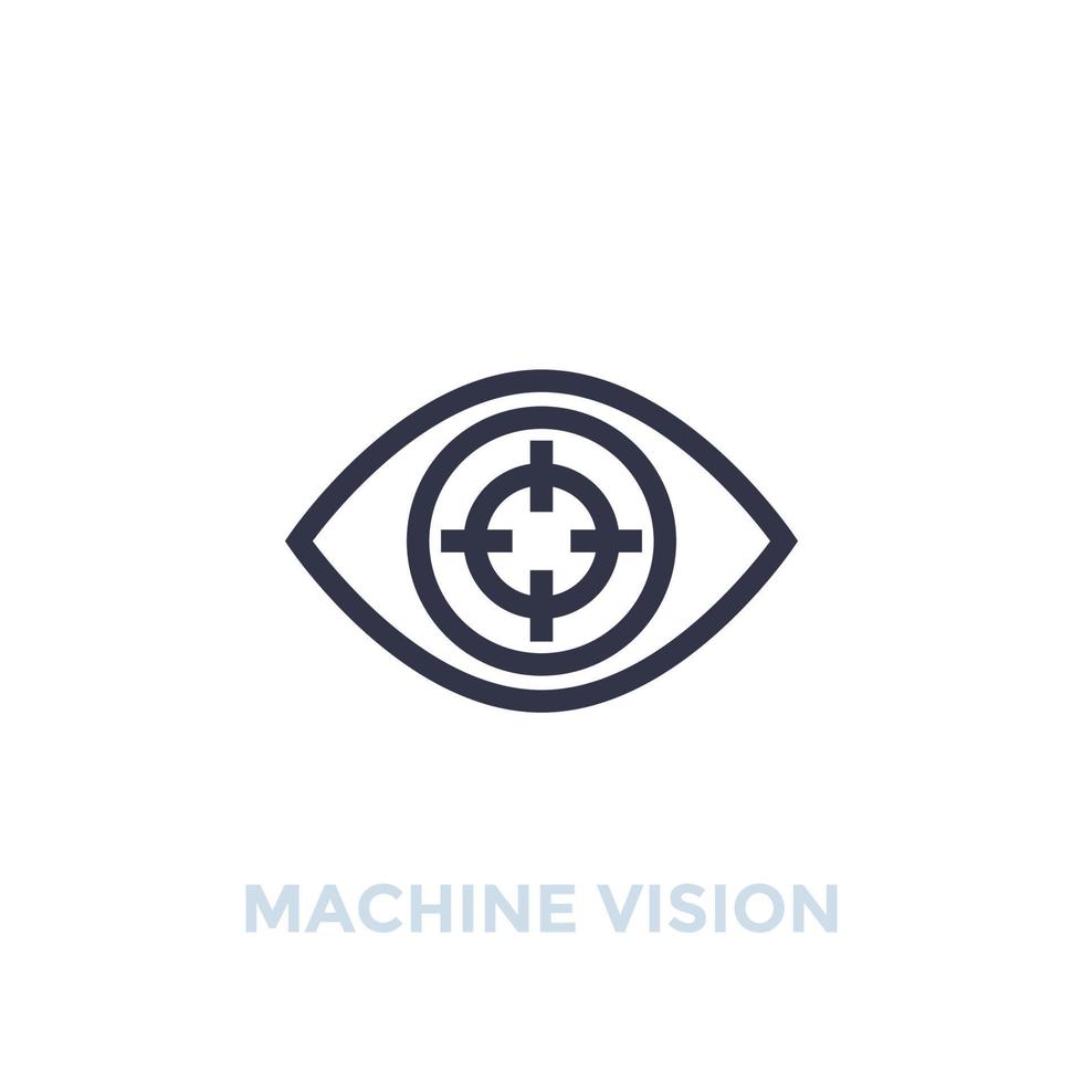 icona di visione artificiale, riconoscimento visivo vettore