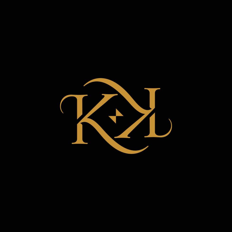 lettera iniziale di design di lusso ed elegante kk vettore