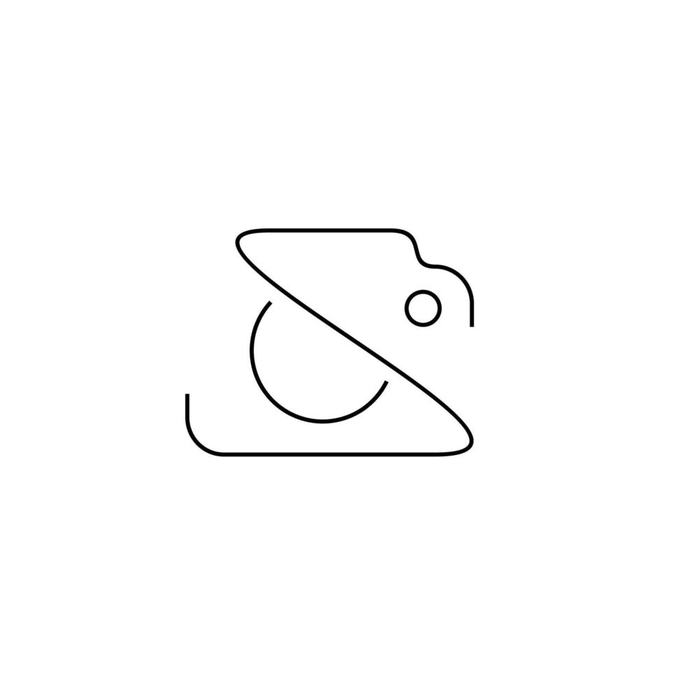 logo design moderno e professionale della fotocamera iniziale s vettore