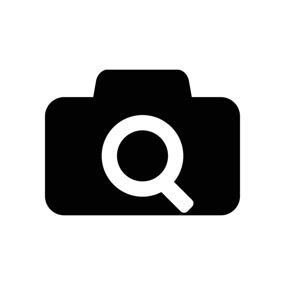 logo fotocamera zoom icona minimalista simbolo vettore design piatto