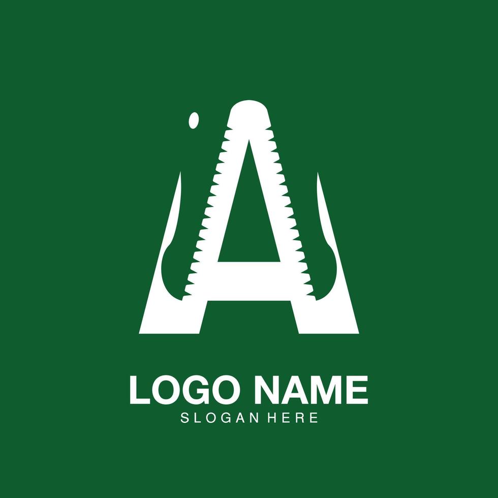 logo alligatore lettera un'icona simbolo illustrazione vettoriale