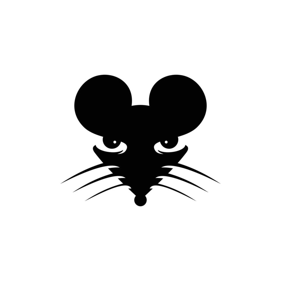 logo testa del mouse icona minimalista simbolo vettore design piatto