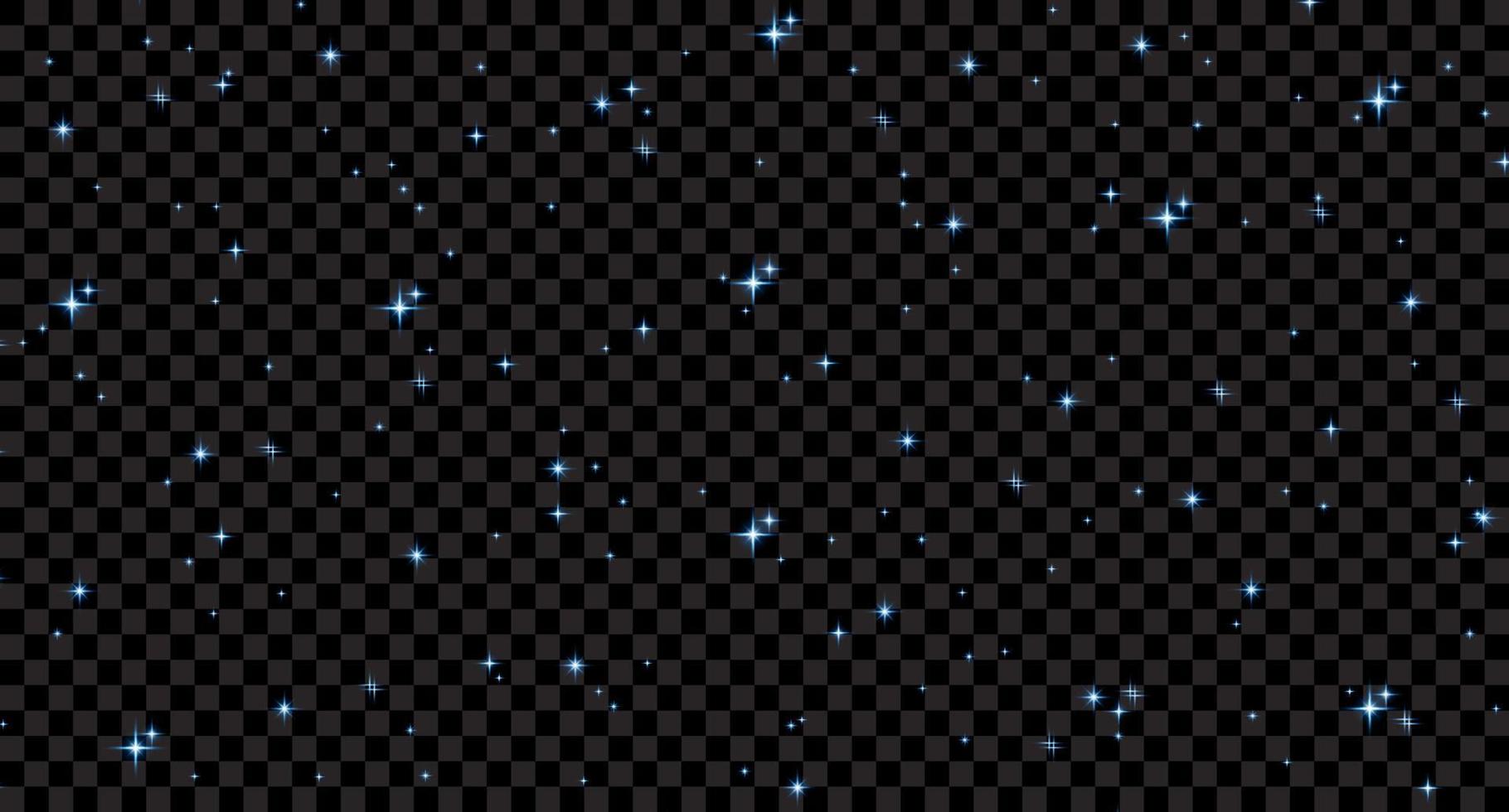 sfondo stellato blu notte. modello di progettazione orizzontale vettoriale. sfondo di stelle di notte oscura. illustrazione vettoriale