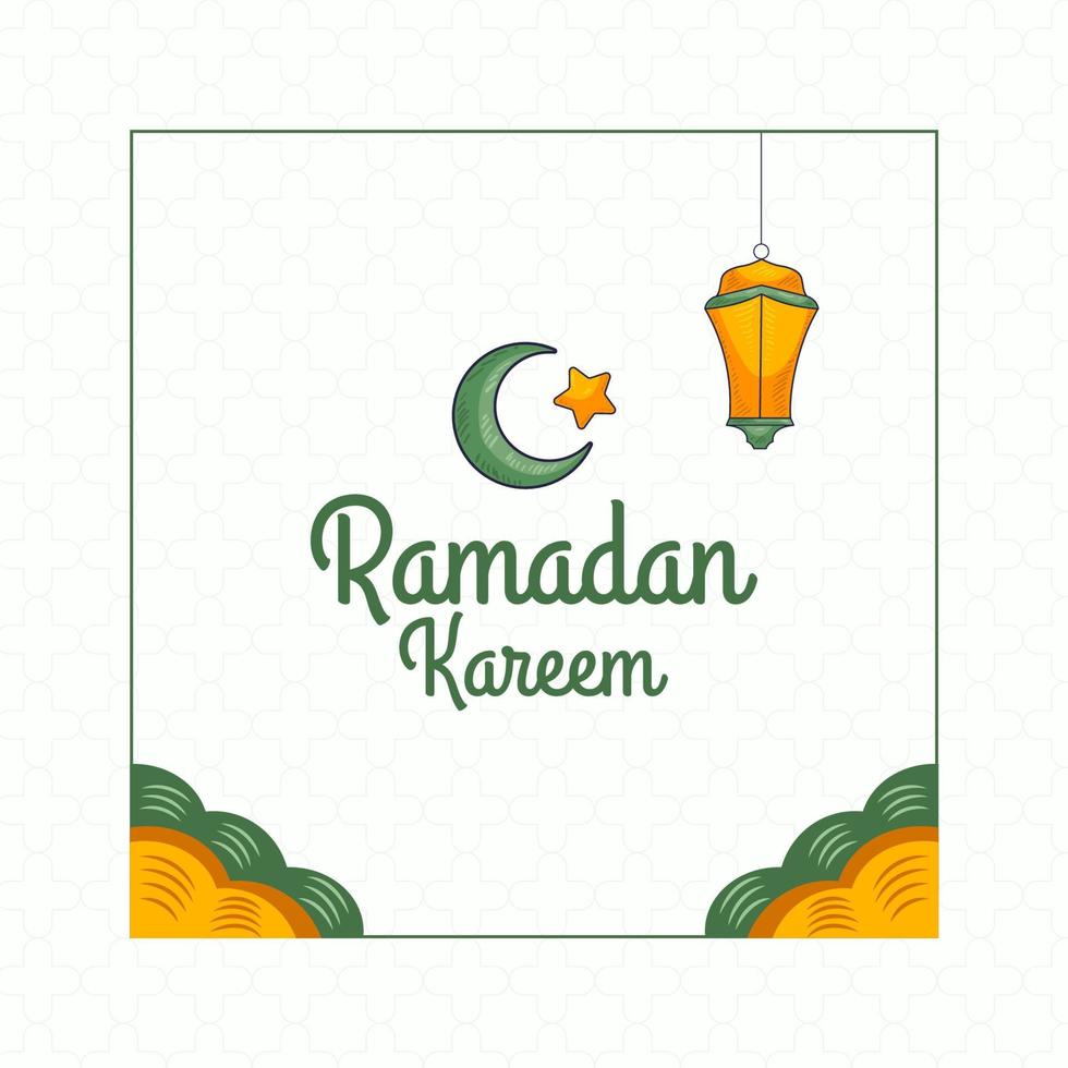 disegno a mano ramadan kareem vettore