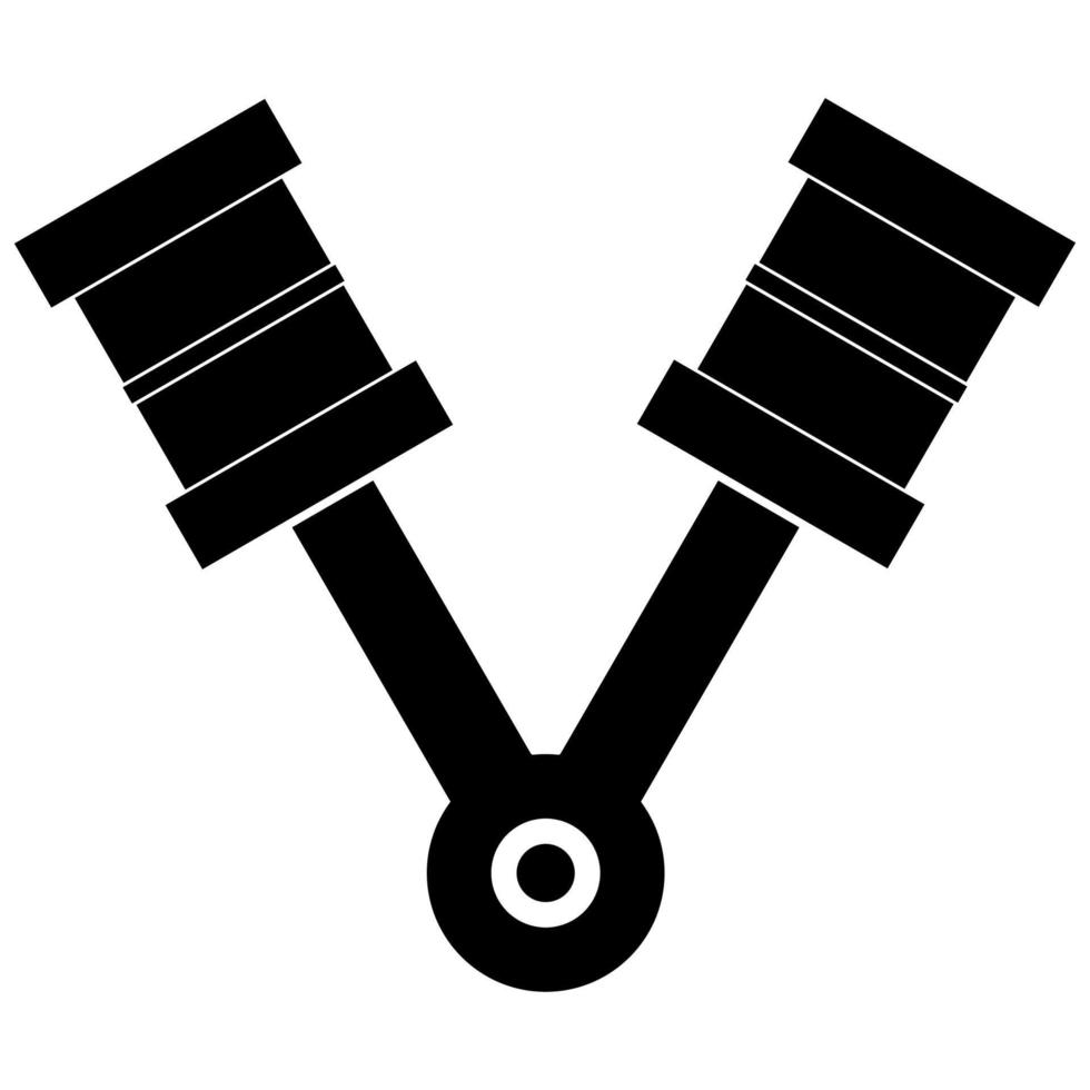 icona pistoni colore nero illustrazione vettoriale immagine stile piatto
