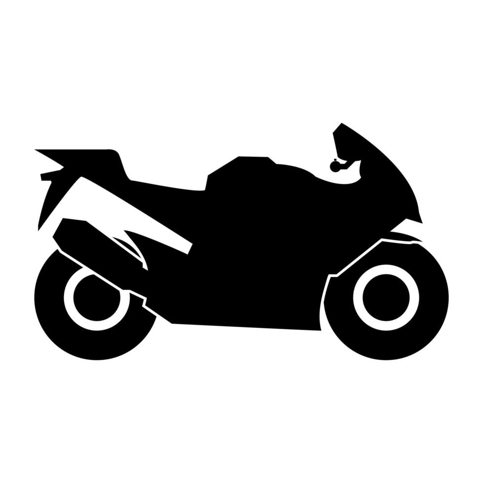 icona nera della motocicletta. vettore