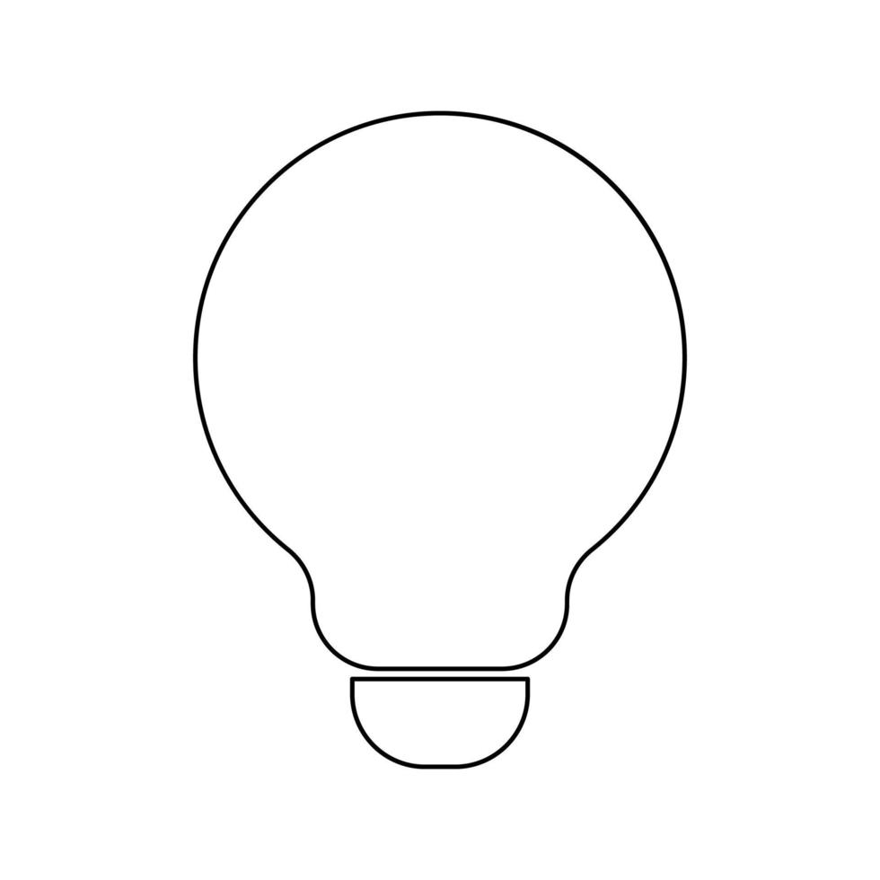 icona di colore nero della lampadina. vettore
