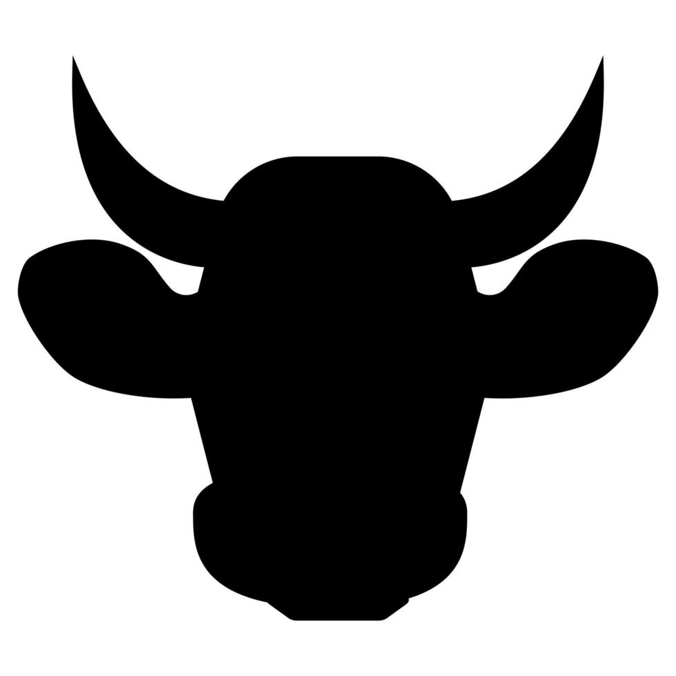 icona della testa di mucca colore nero illustrazione vettoriale immagine stile piatto