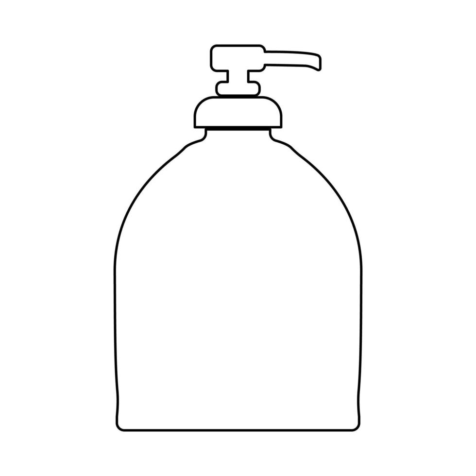 icona di colore nero bottiglia di sapone liquido. vettore