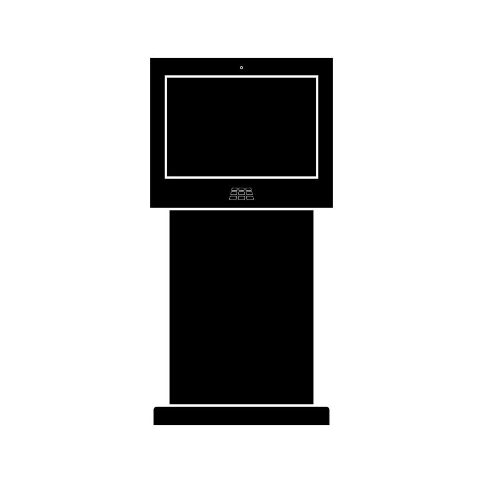 supporto terminale con icona nera touch screen. vettore