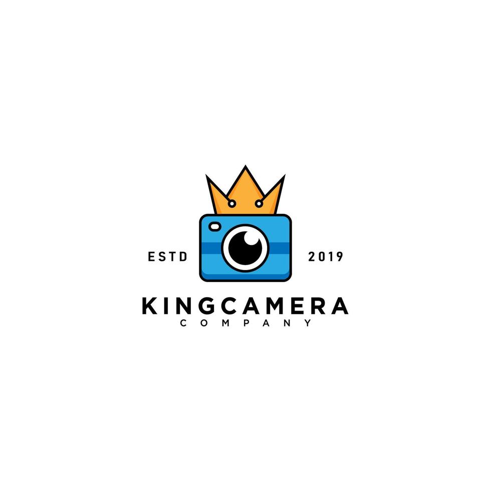 modello di progettazione del logo della fotocamera re vettore