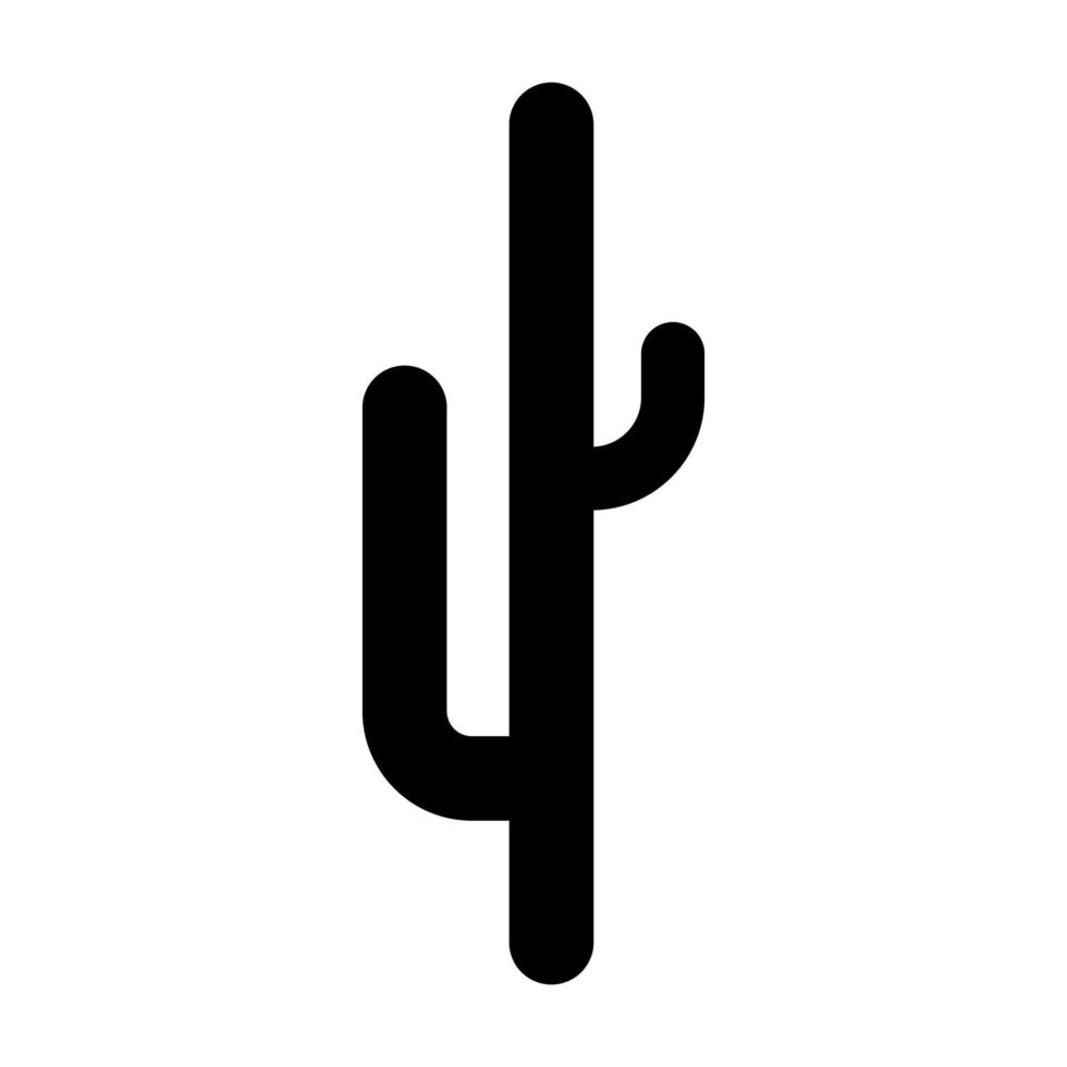 icona nera del cactus. vettore
