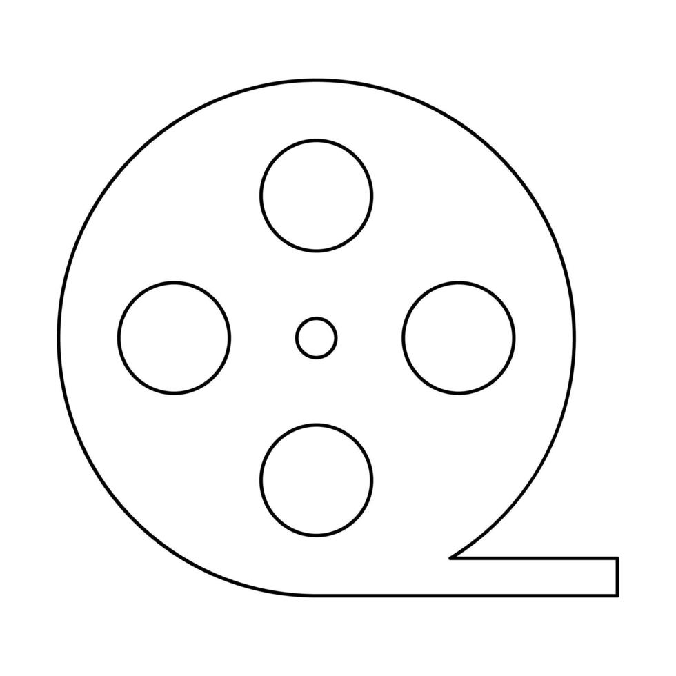 icona nera della striscia di pellicola. vettore