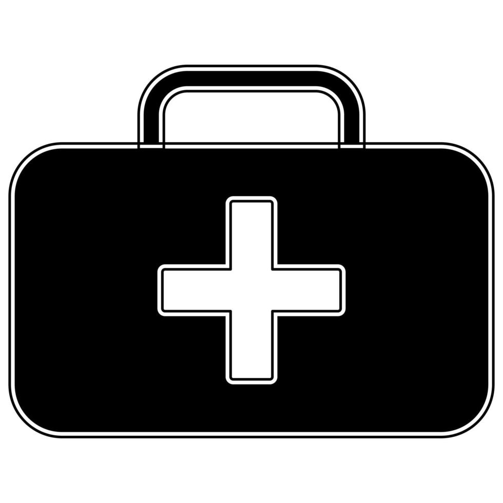 icona della custodia medica colore nero illustrazione vettoriale immagine stile piatto