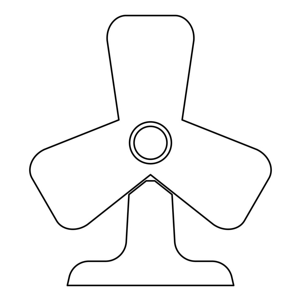 icona della linea di contorno del contorno della ventola colore nero illustrazione vettoriale immagine stile piatto sottile