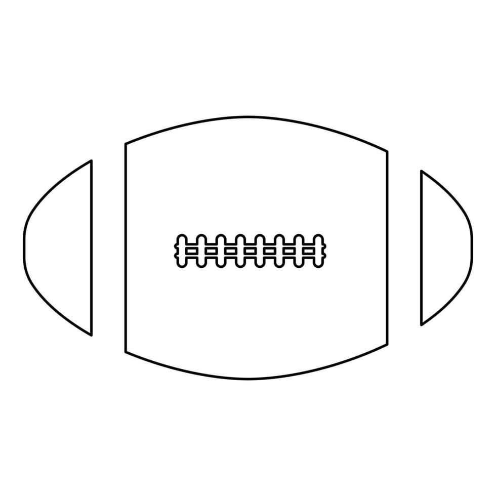 pallone da football americano contorno linea icona colore nero illustrazione vettoriale immagine stile piatto sottile