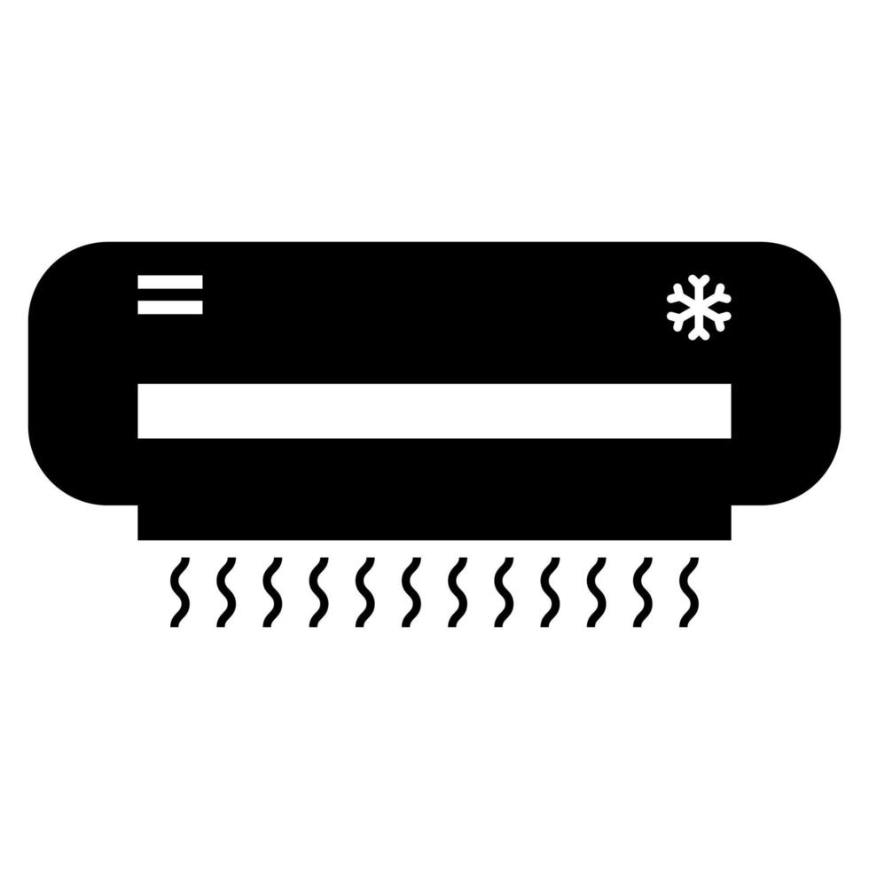 icona del condizionatore d'aria colore nero illustrazione vettoriale immagine stile piatto