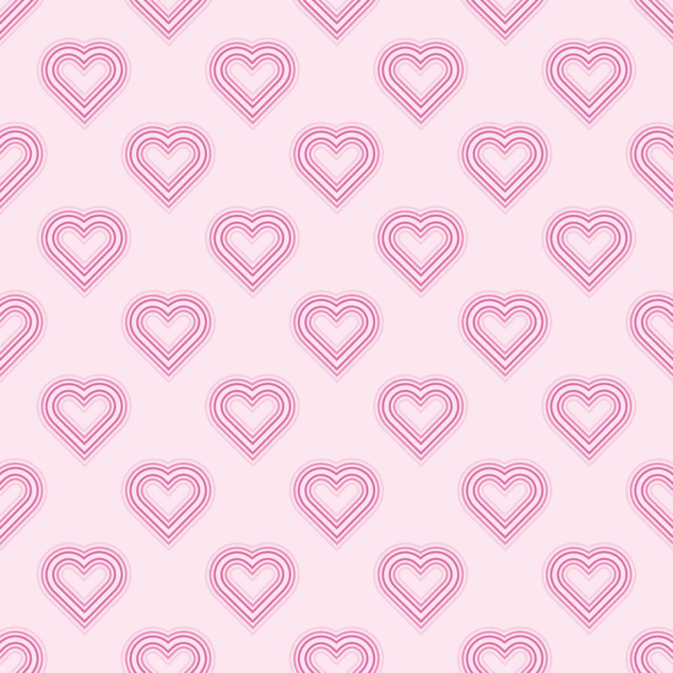 a forma di cuore rosa semplice senza cuciture con sfondo motivo ombreggiato, motivo per bambini vettore