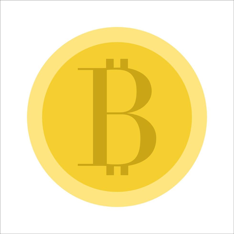 bitcoin su sfondo bianco. illustrazione vettoriale. vettore