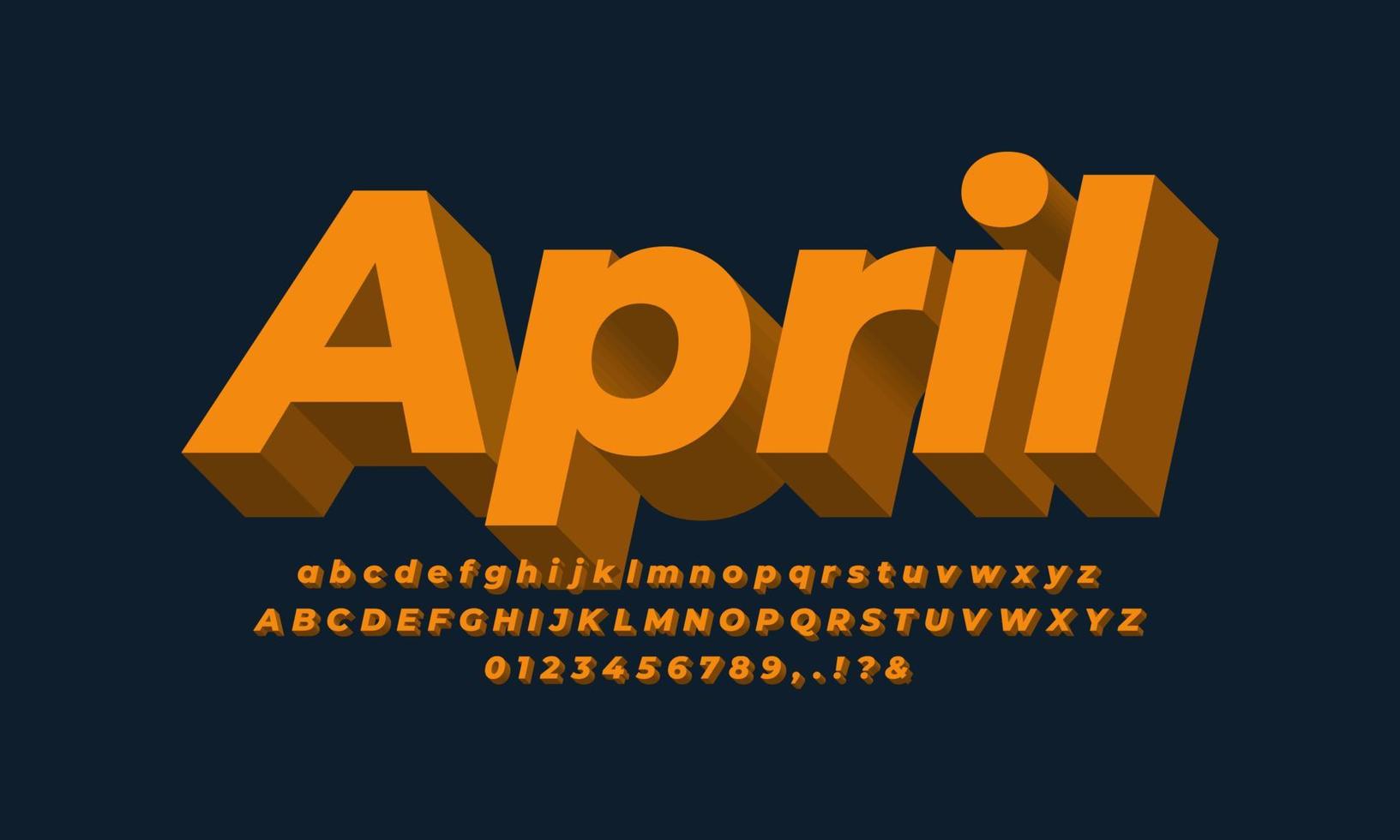 effetto carattere 3d oro arancione o alfabeto di design effetto testo vettore