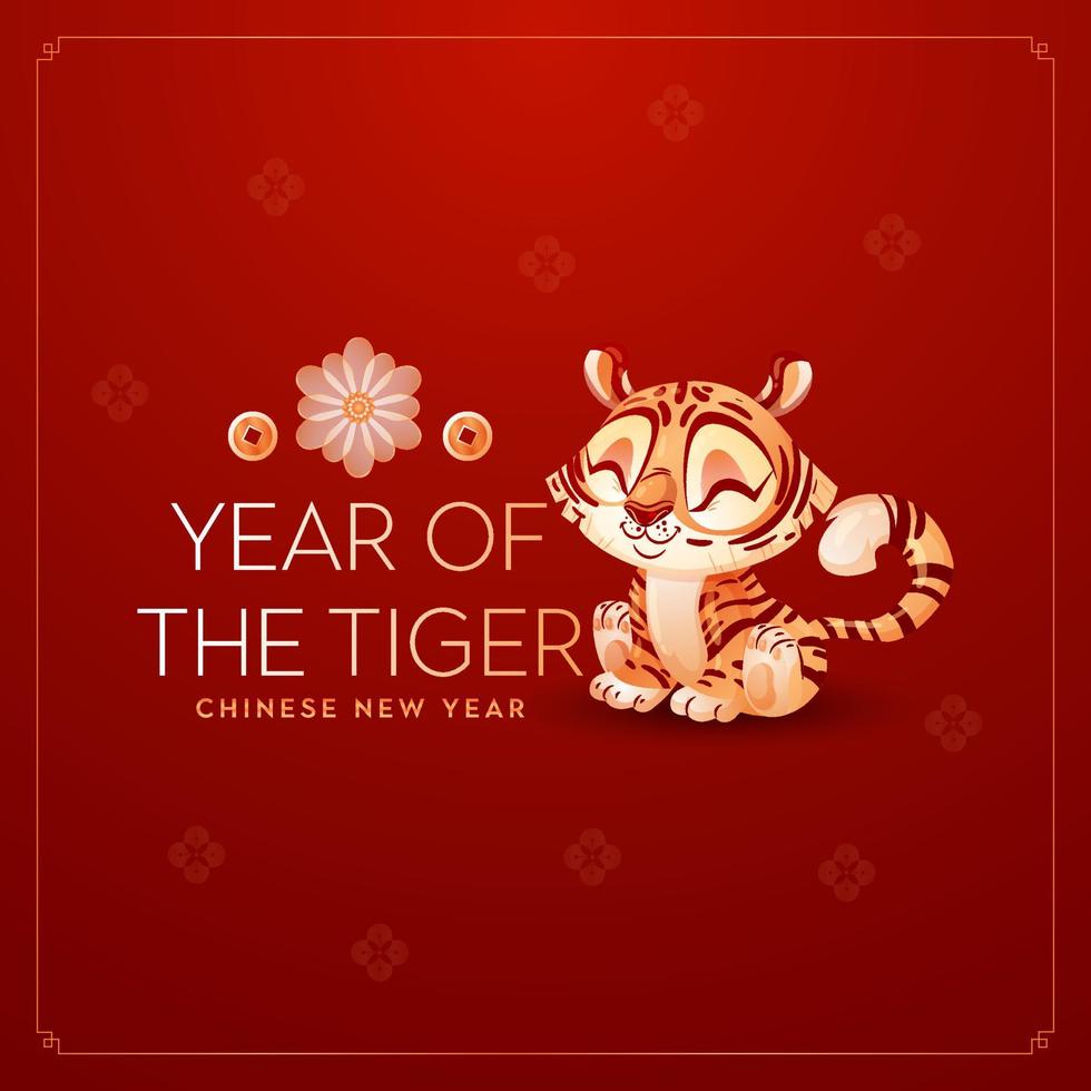 capodanno cinese 2022. anno della tigre. felice anno della tigre in cina. vettore