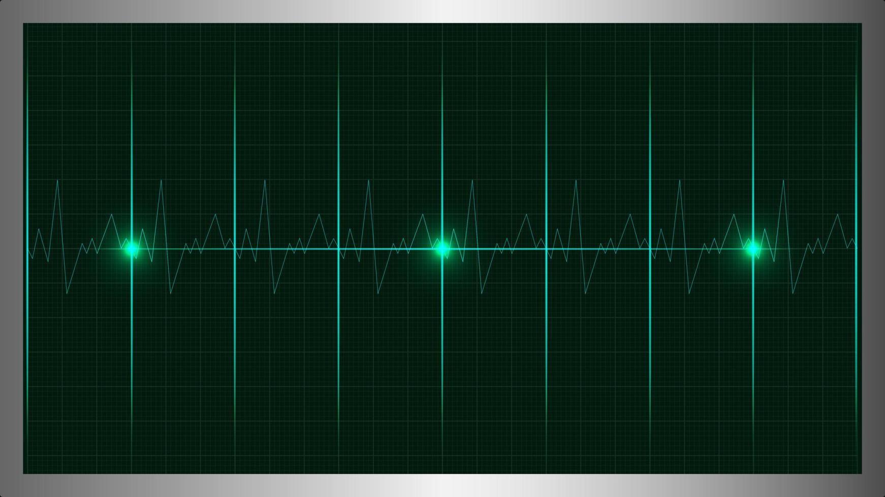 monitor di visualizzazione della frequenza cardiaca. schermata della frequenza degli impulsi. carta da parati scientifica di immagine vettoriale. vettore