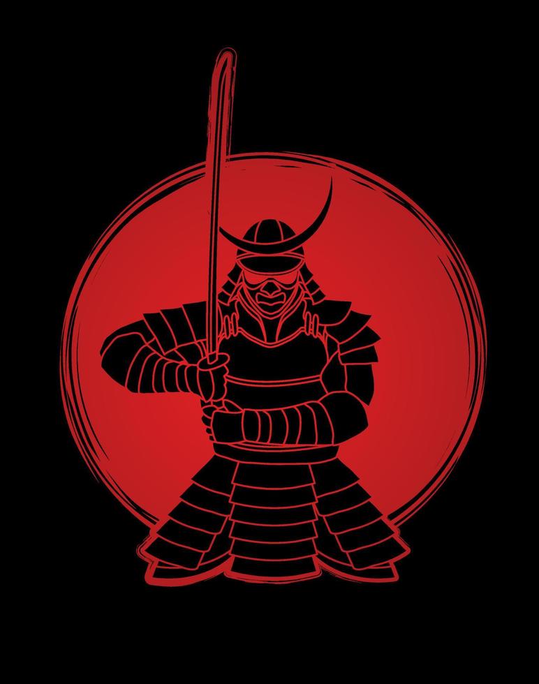 vettore grafico guerriero samurai
