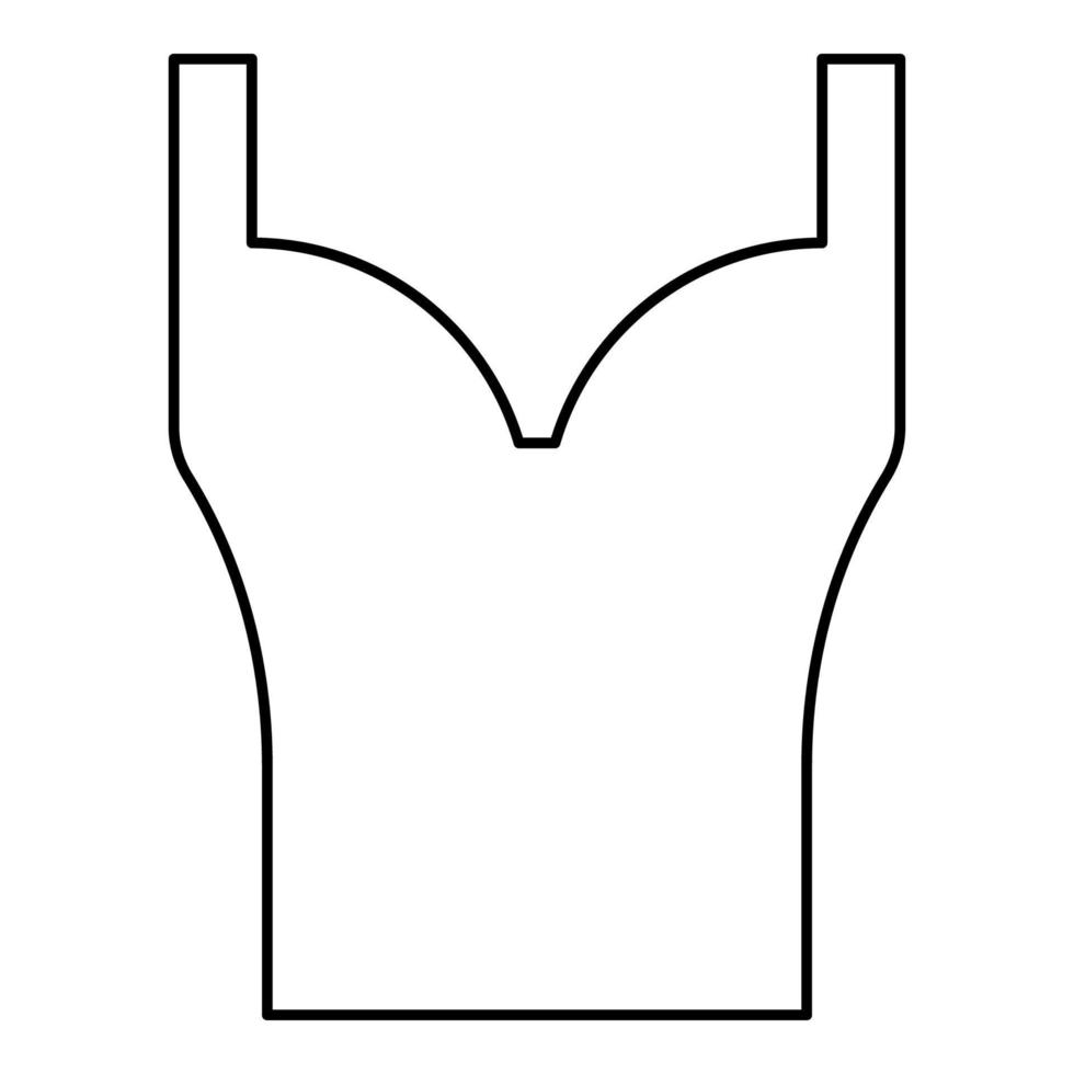 corsetto torso donna vestiti lingerie indumento contorno contorno icona colore nero illustrazione vettoriale immagine in stile piatto