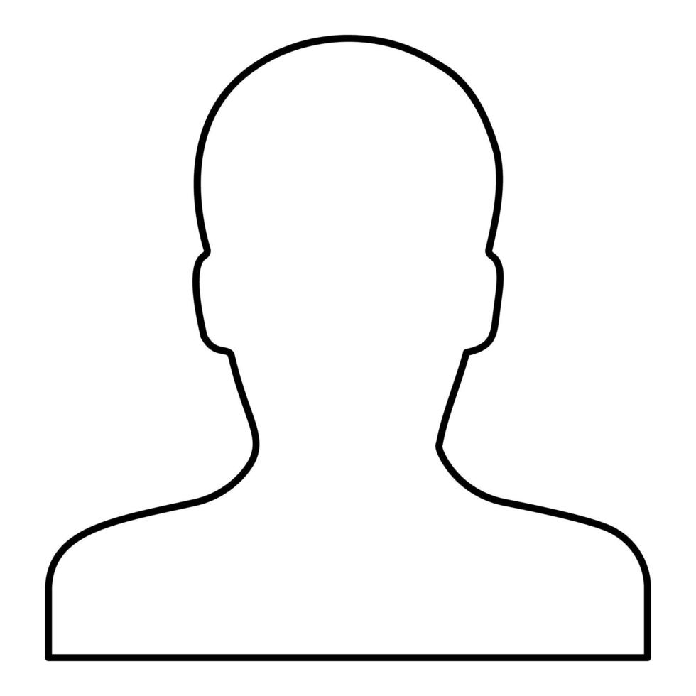 avatar uomo faccia silhouette utente segno persona immagine del profilo contorno maschile icona di contorno colore nero illustrazione vettoriale immagine di stile piatto