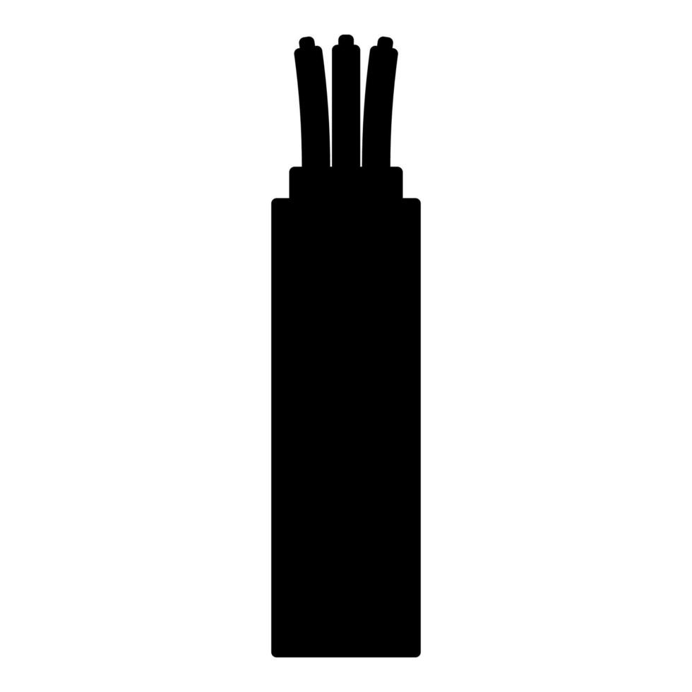cavo elettrico cavo elettrico potenza curva icona fibra ottica colore nero illustrazione vettoriale immagine in stile piatto