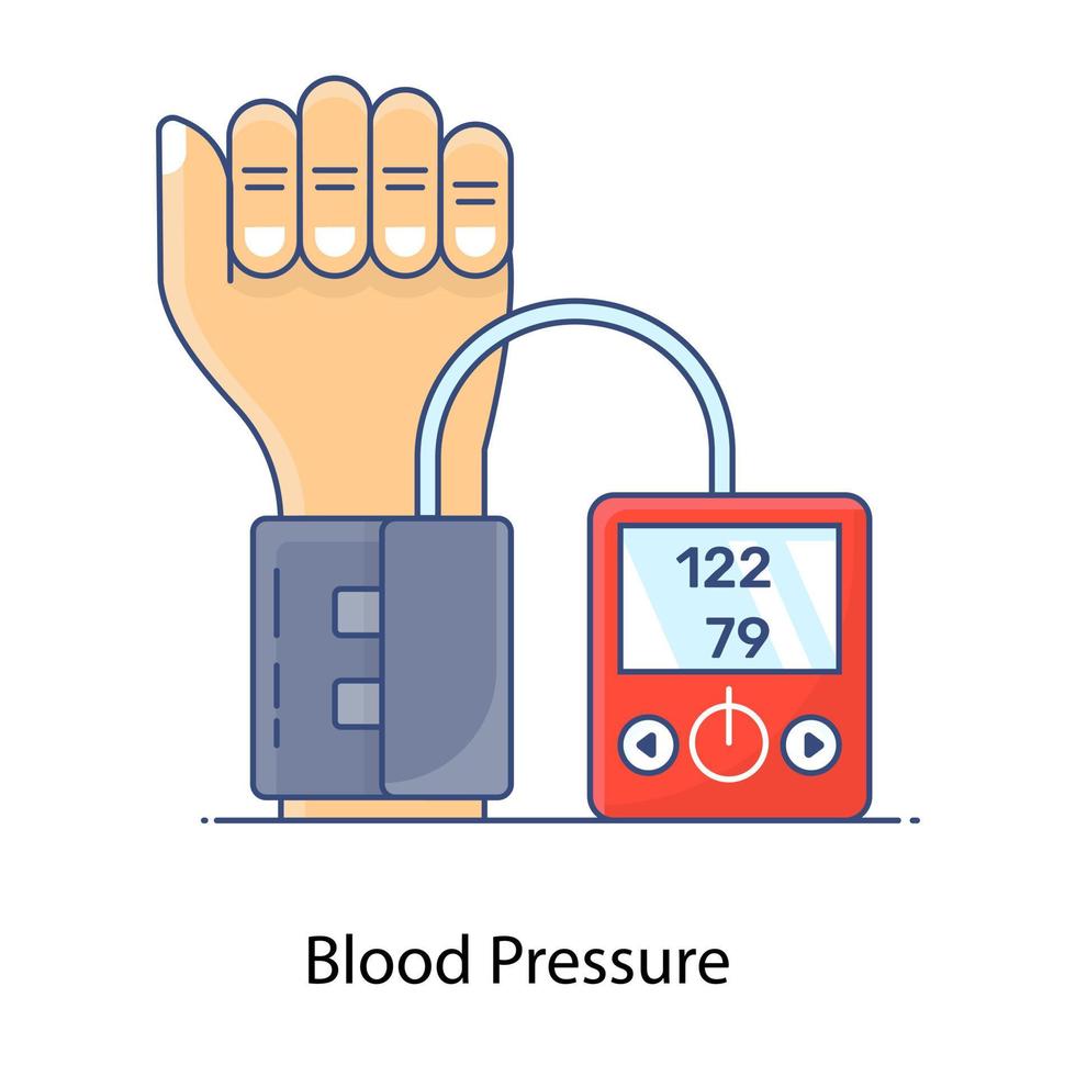 icona concettuale della pressione sanguigna in un design piatto vettore