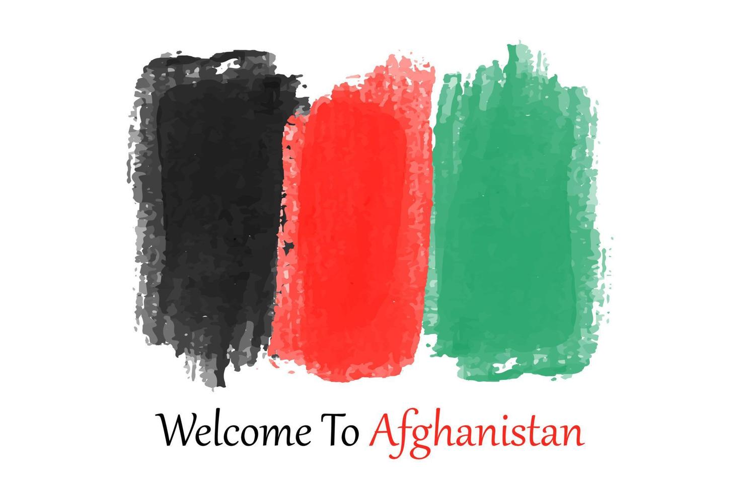 bandiera nazionale dell'Afghanistan in stile acquerello vettore