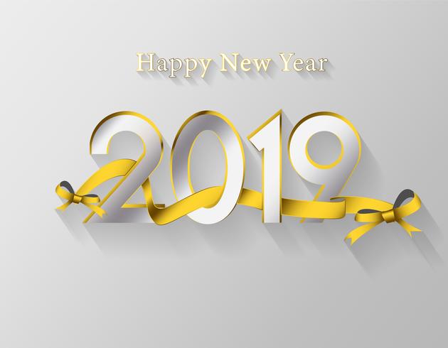 Moderno felice anno nuovo sfondo 2019 vettore