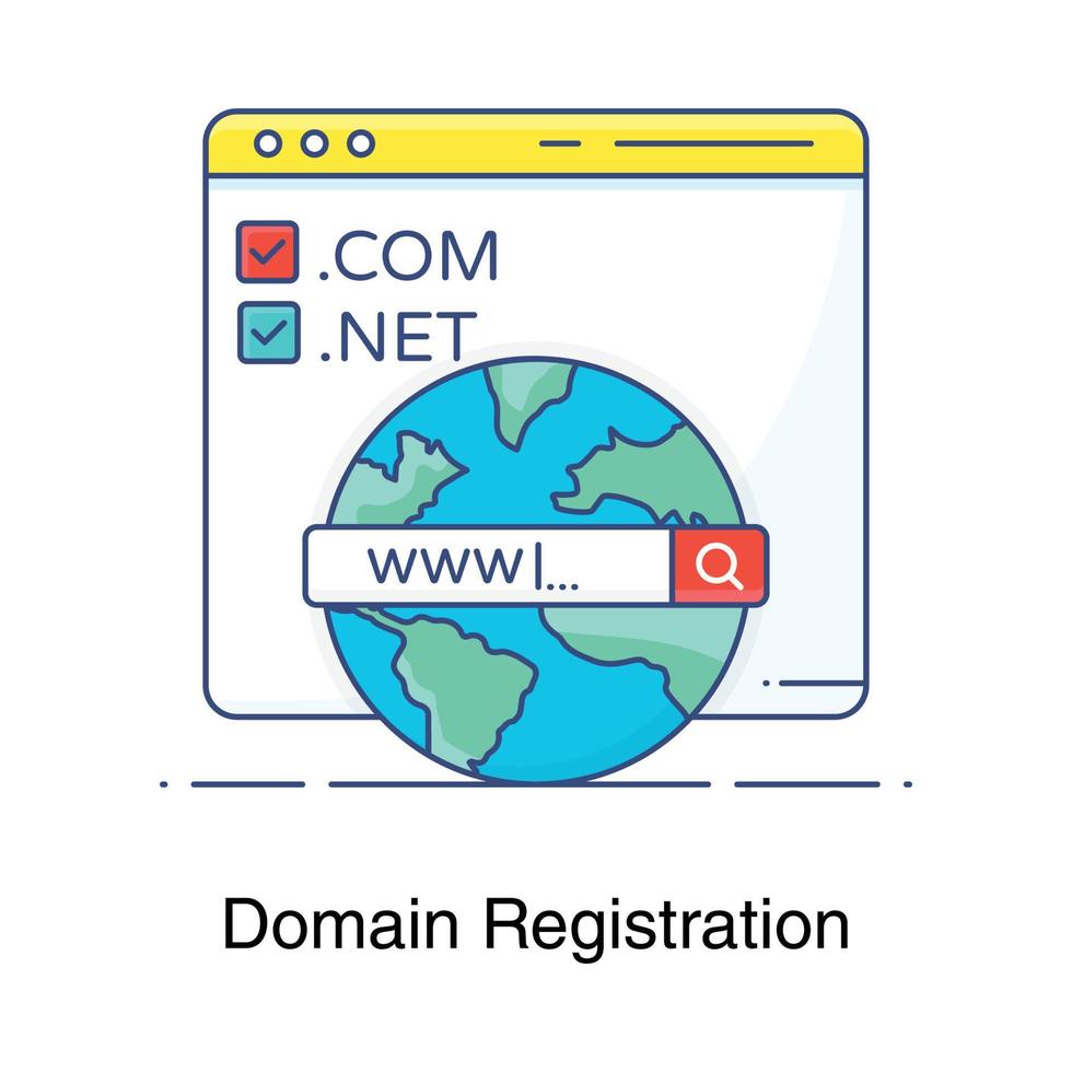 un design icona della registrazione del dominio vettore