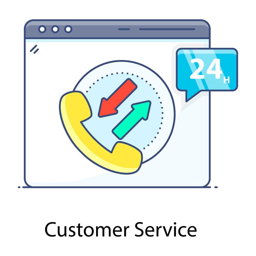 icona del contorno piatto del servizio di assistenza clienti, servizio clienti vettore