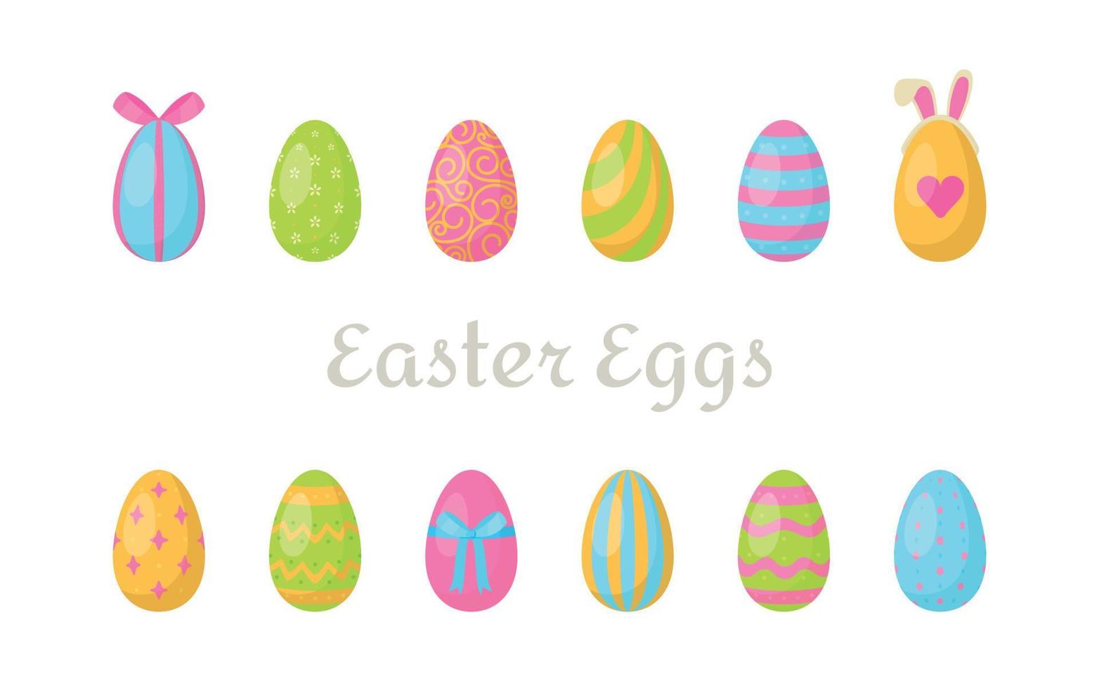 set di uova di Pasqua. illustrazione vettoriale di uova da colorare per la festa per i fedeli. preparare un cesto per il giorno santo.