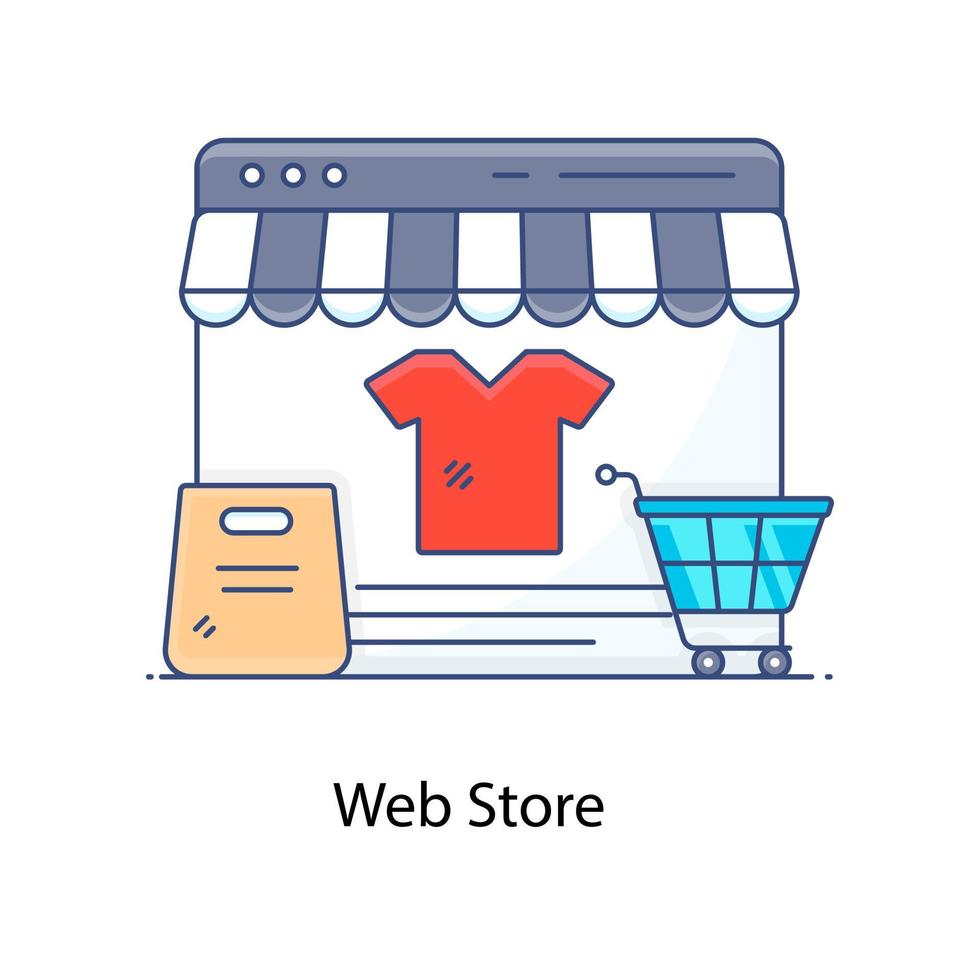 un'icona di design del negozio web, stile modificabile piatto vettore
