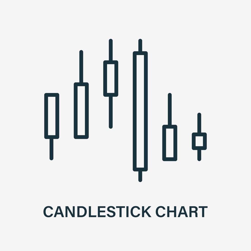 icona della linea del grafico a candela. borsa valori. icona lineare della candela giapponese. diagramma o grafico di trading di azioni forex. illustrazione vettoriale