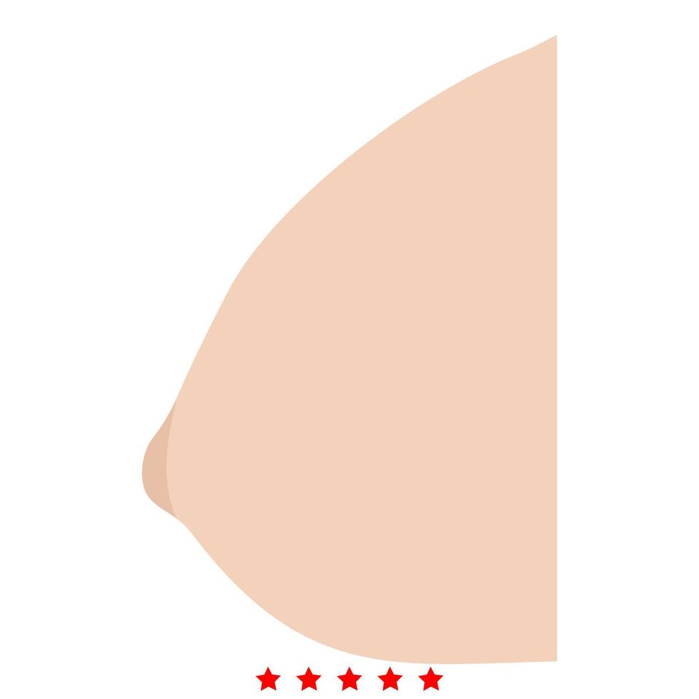 stile di riempimento del colore dell'illustrazione dell'icona del seno femminile vettore