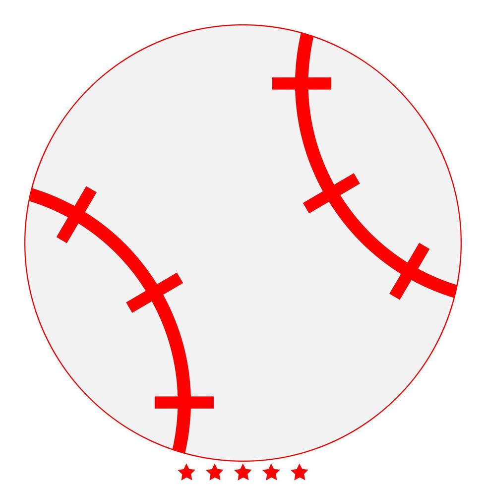 stile di riempimento del colore dell'illustrazione dell'icona della palla da baseball vettore