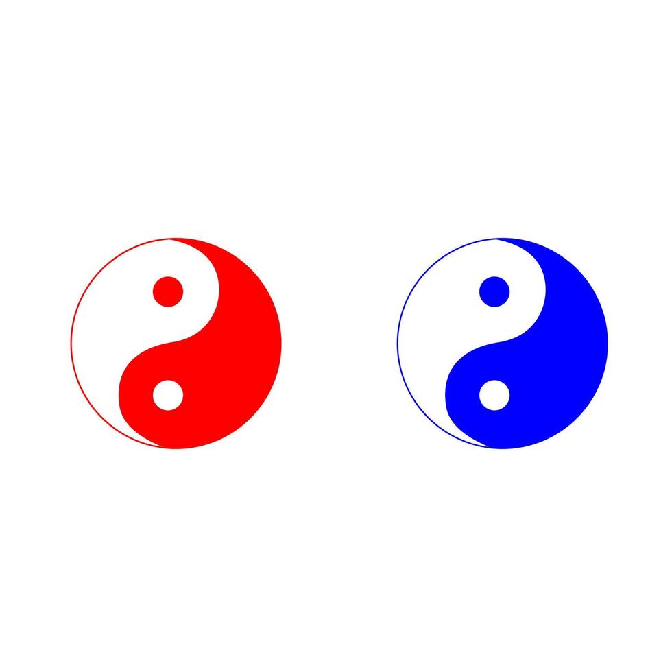 icona simbolo yin yang. Colore diverso . vettore