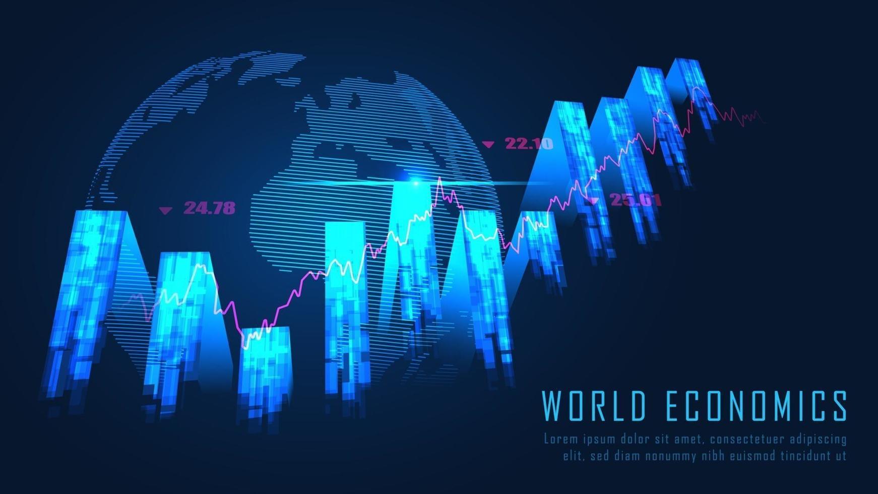 finanziaria globale nel concetto grafico vettore