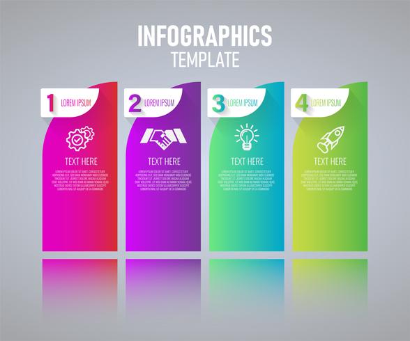 Disegno del modello colorato infografica, elementi astratti di grah con passaggi. illustrazione vettoriale. vettore