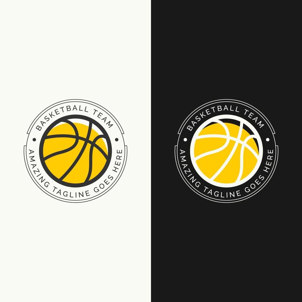 concetto di design del logo del campionato della squadra di basket vettore