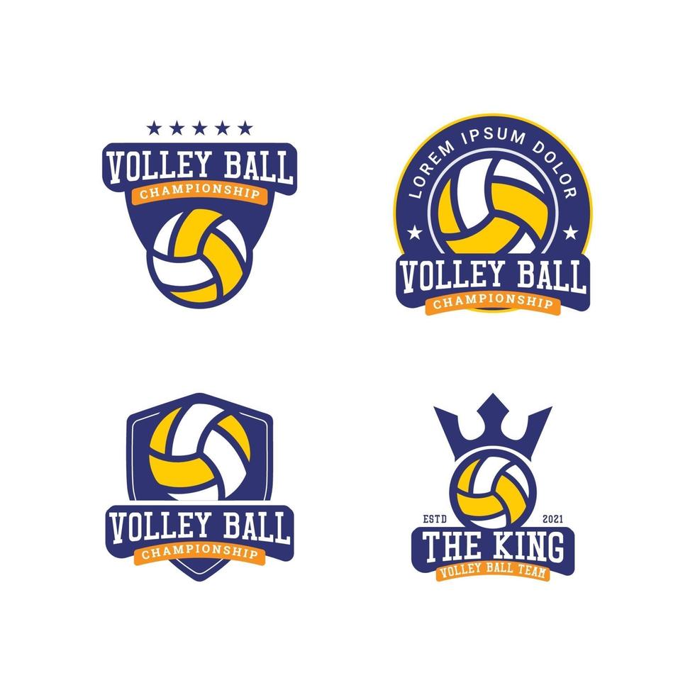 concetto di design del logo del campionato della squadra di pallavolo vettore