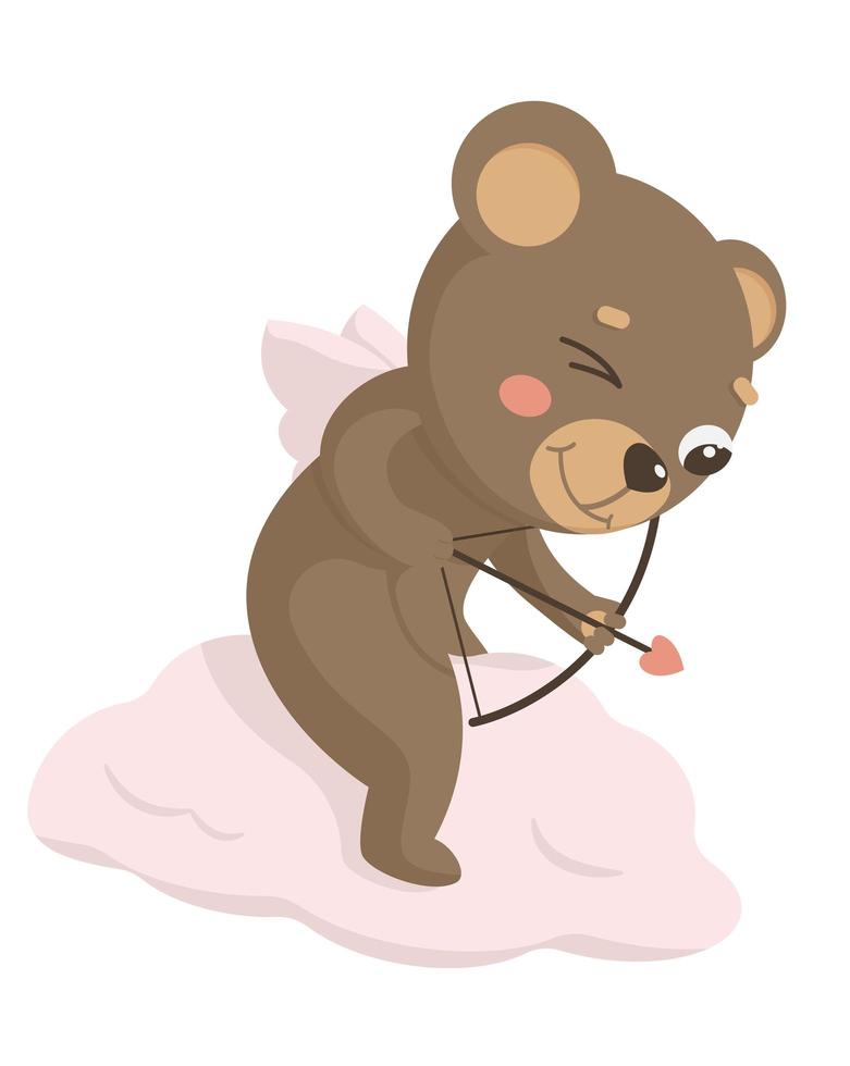Cupido orso su una nuvola vettore
