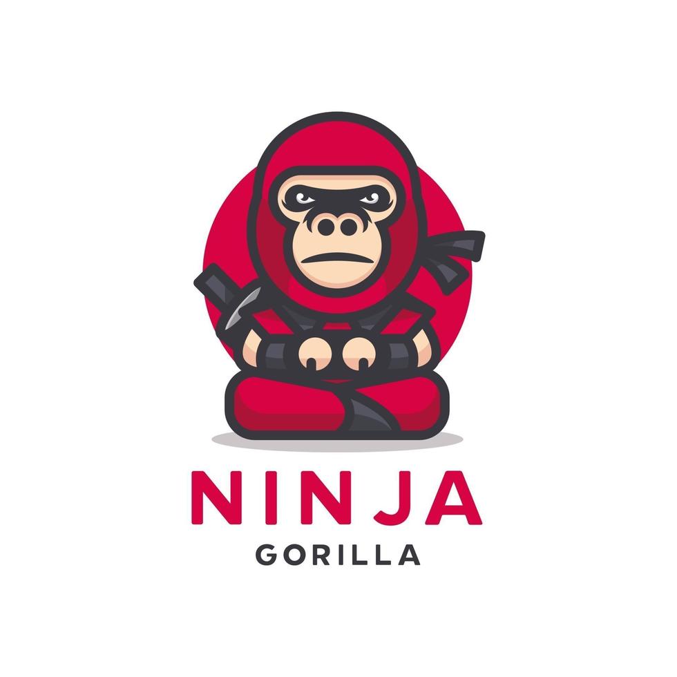 simpatico gorilla ninja vettore