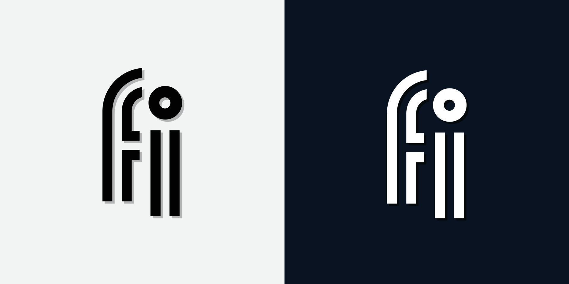 logo moderno astratto lettera iniziale fi. vettore