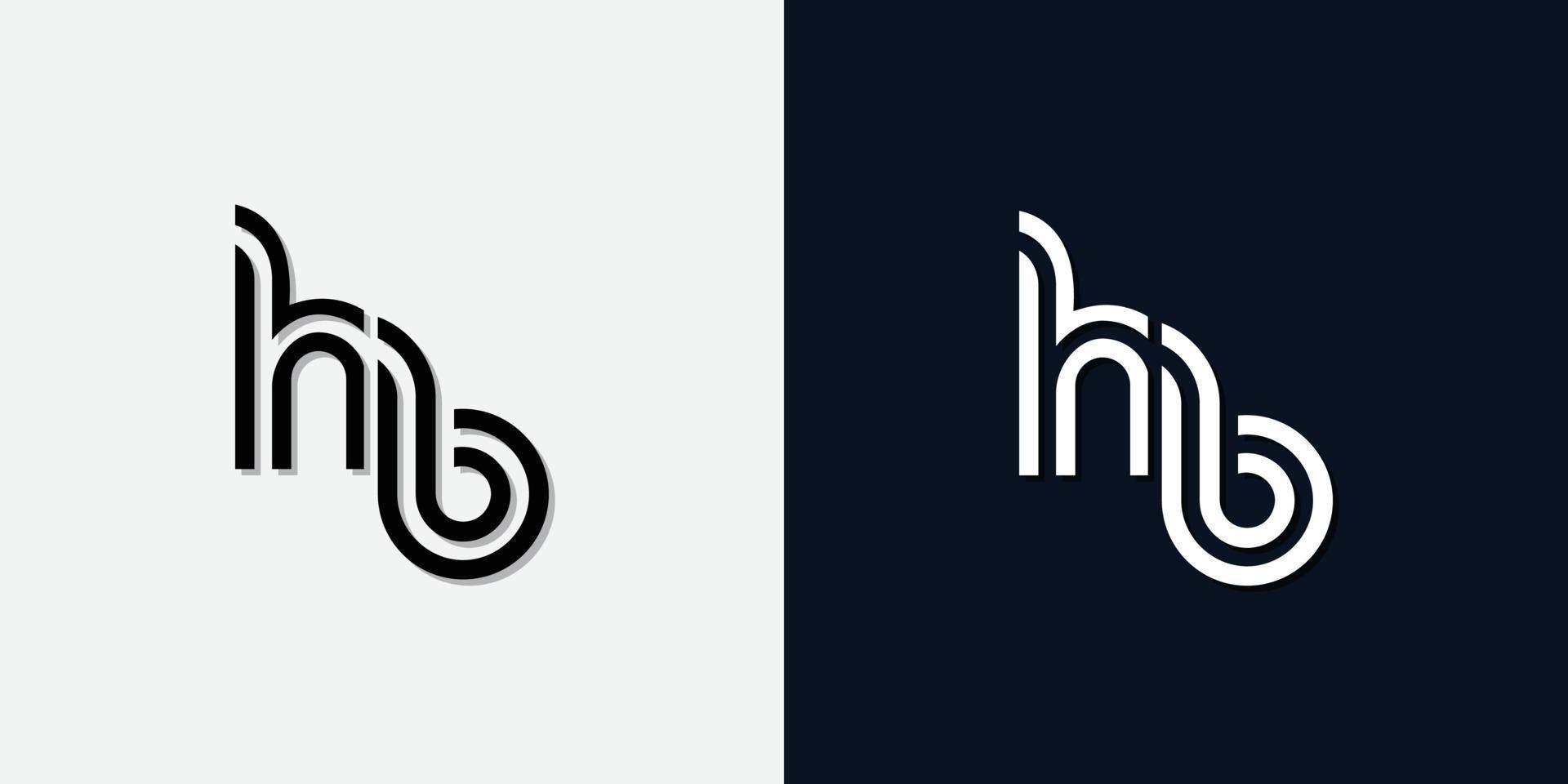 logo moderno astratto lettera iniziale hc. vettore