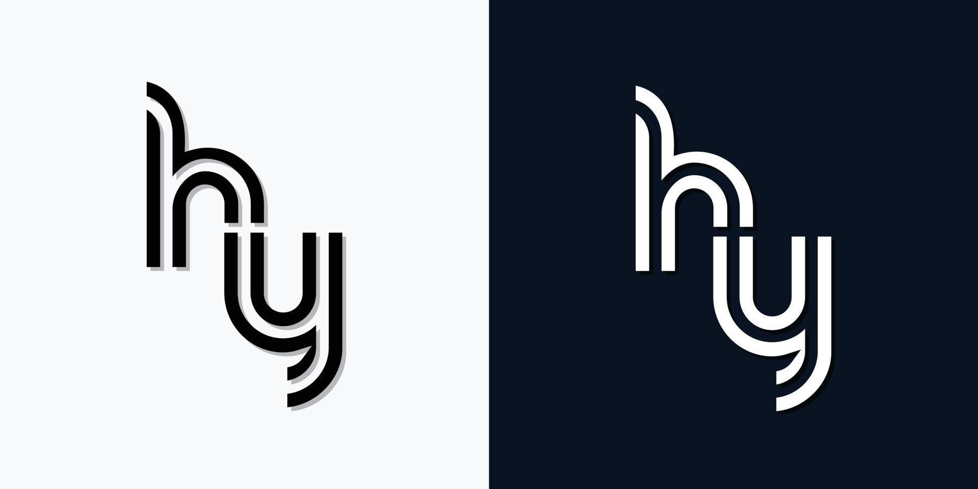 lettera iniziale astratta moderna hy logo. vettore